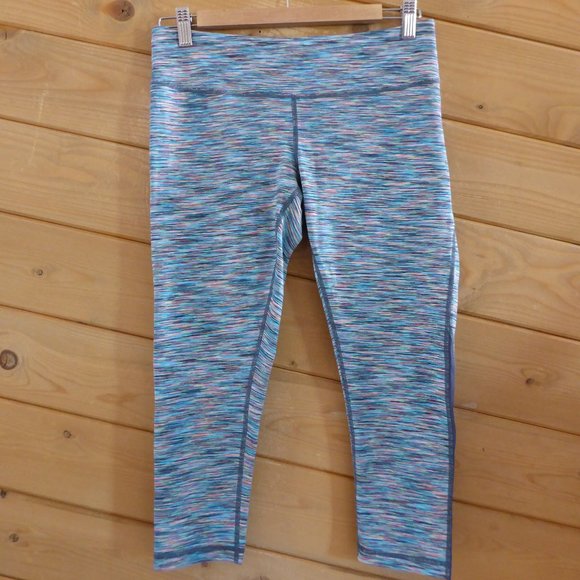 Zella Blue Live In Streamlined Mesh Inset Capri Gym Yoga Running Athlete Pants M - Picture 1 of 9